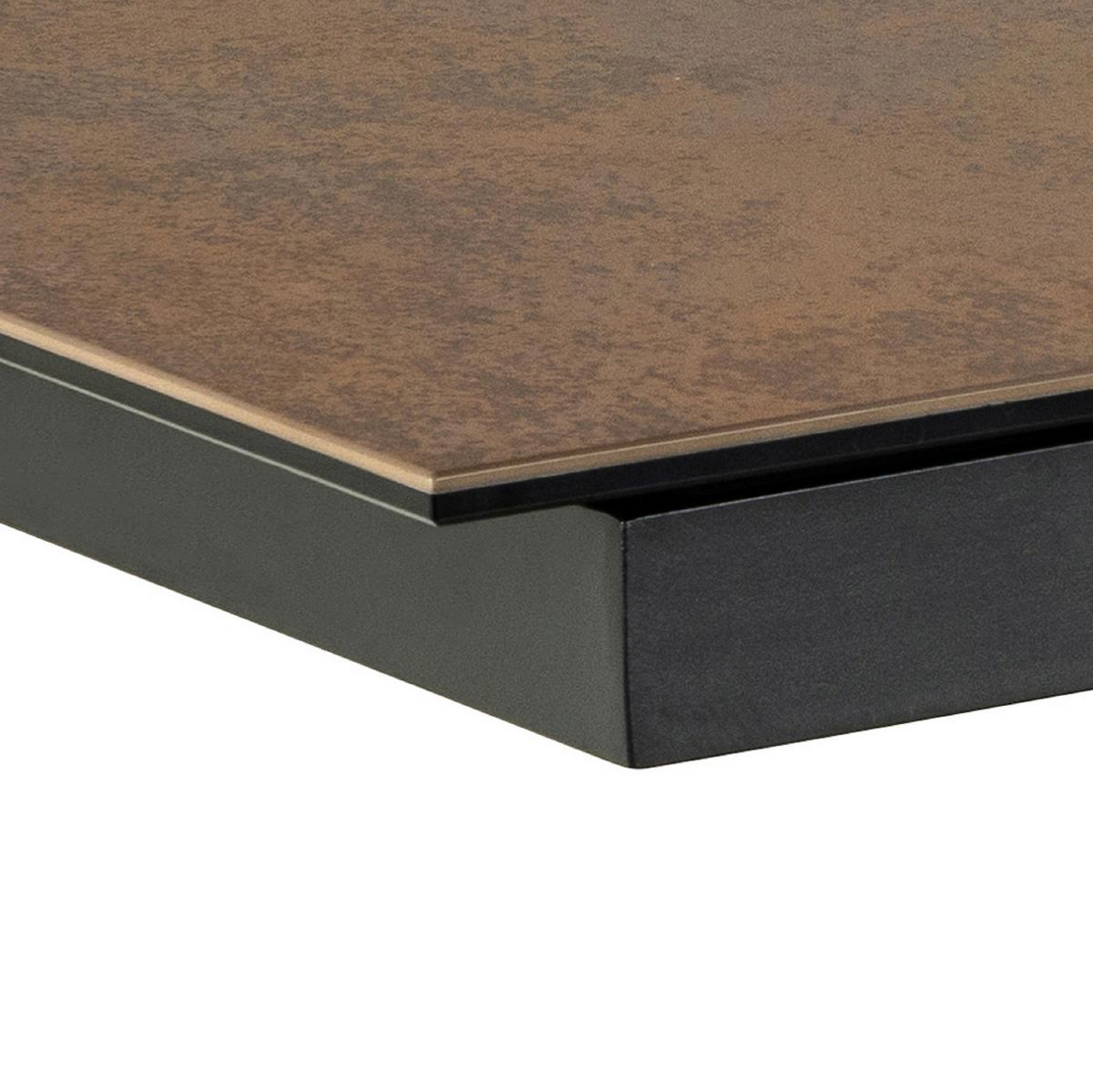 Esstisch ausziehbar Heaven 200-240x100x75,5cm Schwarz - Schwarz/Braun, Design, Keramik/Metall (200-240/100/75,5cm) - MID.YOU