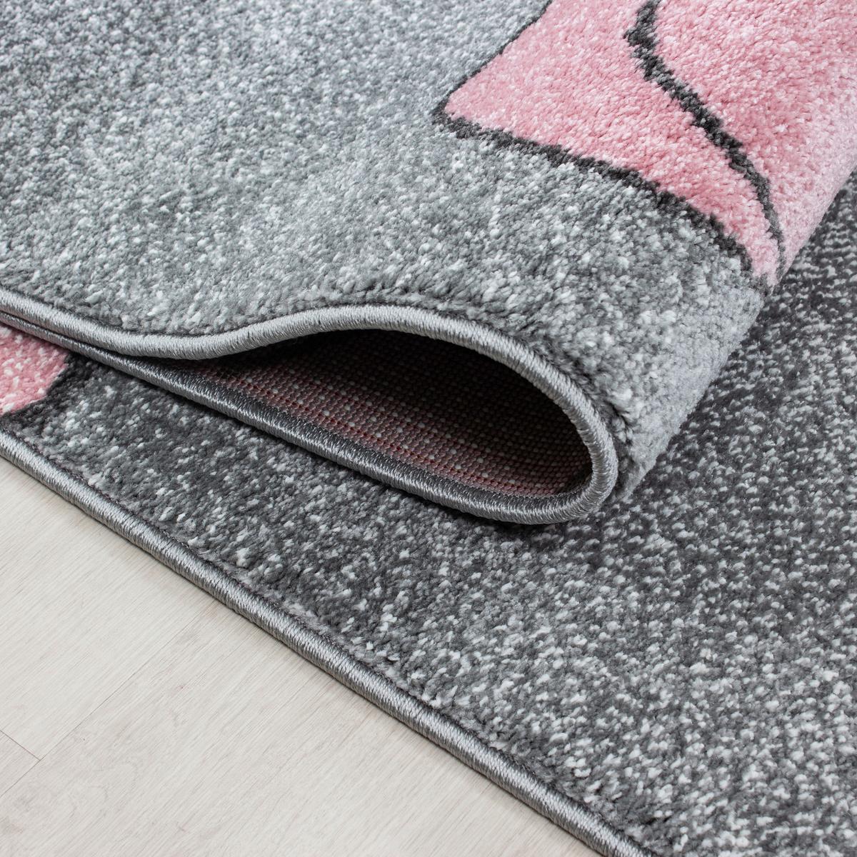 Kinderteppich Bär Grau/weiß/pink Kids 120x170 Cm - Pink/Weiß, Trend, Textil (120/170cm)