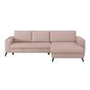 Ecksofa mit Bettkasten Cloud Rosa Cord 290x178 cm - Rosa, Trend, Textil (290/178cm)