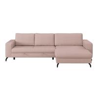 Ecksofa mit Bettkasten Cloud Rosa Cord 290x178 cm - Rosa, Trend, Textil (290/178cm)