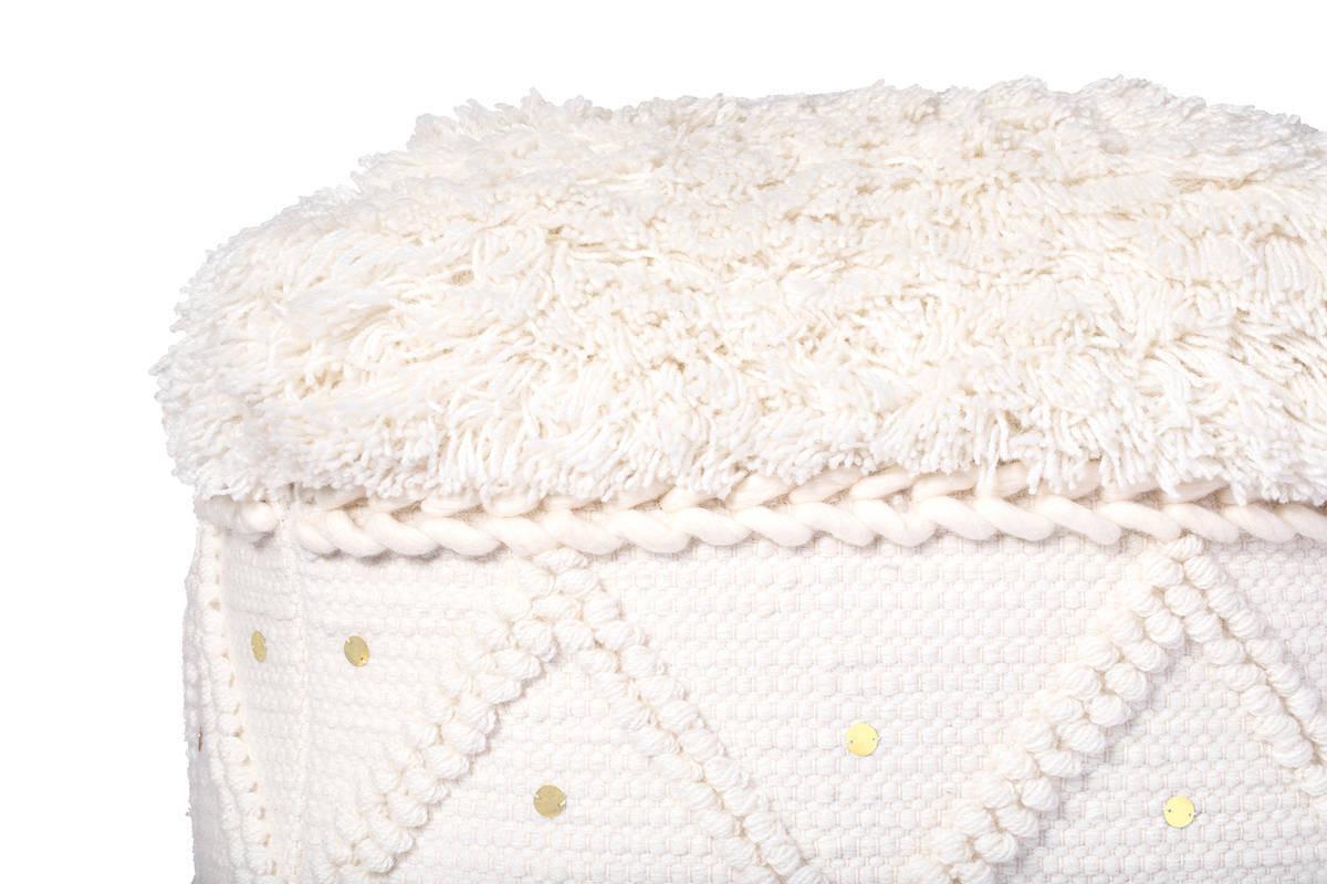 Pouf Bohist Baumwolle Creme DxH: 50x45 cm - Creme, Trend, Textil (50/45/50cm) - Kayoom