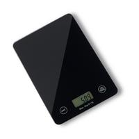 Digitale Küchenwaage Krimhilde Bis Max. 5 Kg, L/B: 21,5/15 cm - Schwarz, KONVENTIONELL, Glas/Kunststoff (21,5/15/1,7cm) - Luca Bessoni