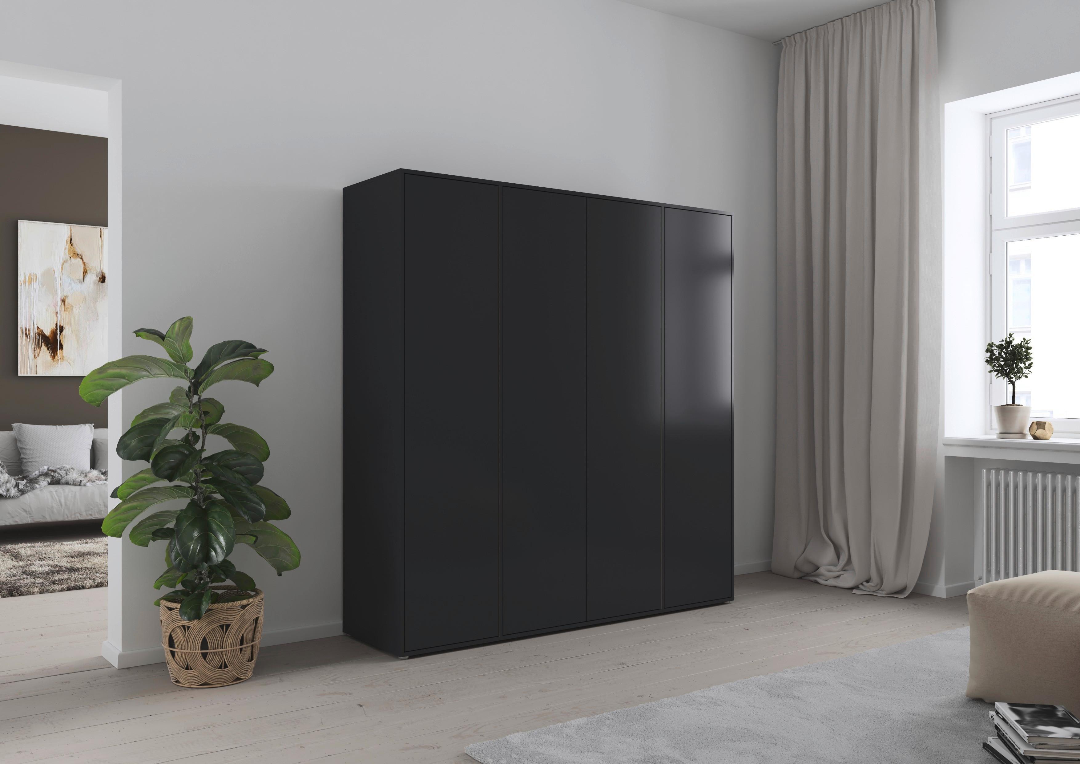 Drehtürenschrank Nabila Grau B: 187 cm - Grau, MODERN, Holzwerkstoff (187/194/53cm) - Rauch Möbel