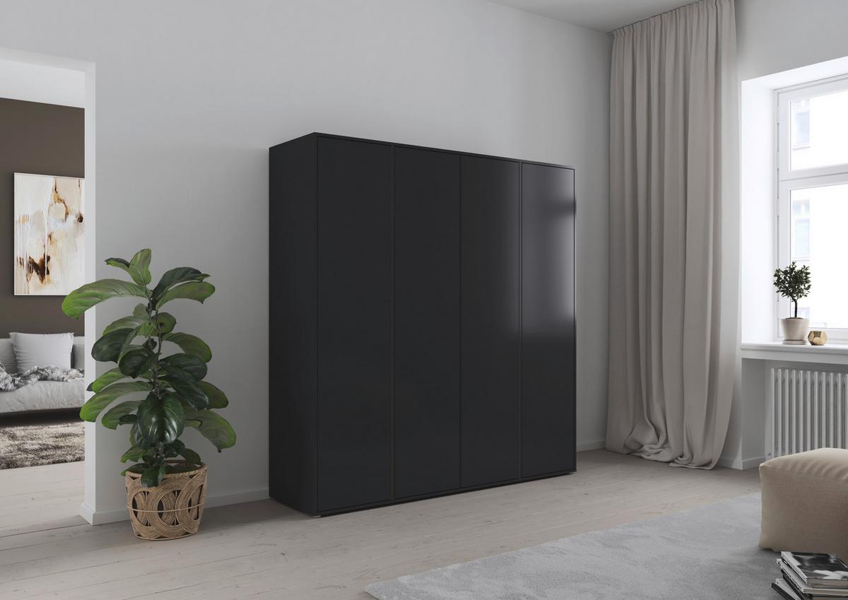 Drehtürenschrank Nabila Grau B: 187 cm - Grau, MODERN, Holzwerkstoff (187/194/53cm) - Rauch Möbel