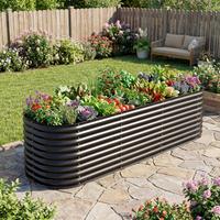 Hochbeet, Anthrazit LxBxH: ca. 240x80x80 cm - Anthrazit, Basics, Metall (240/80/80cm) - Prestige Home