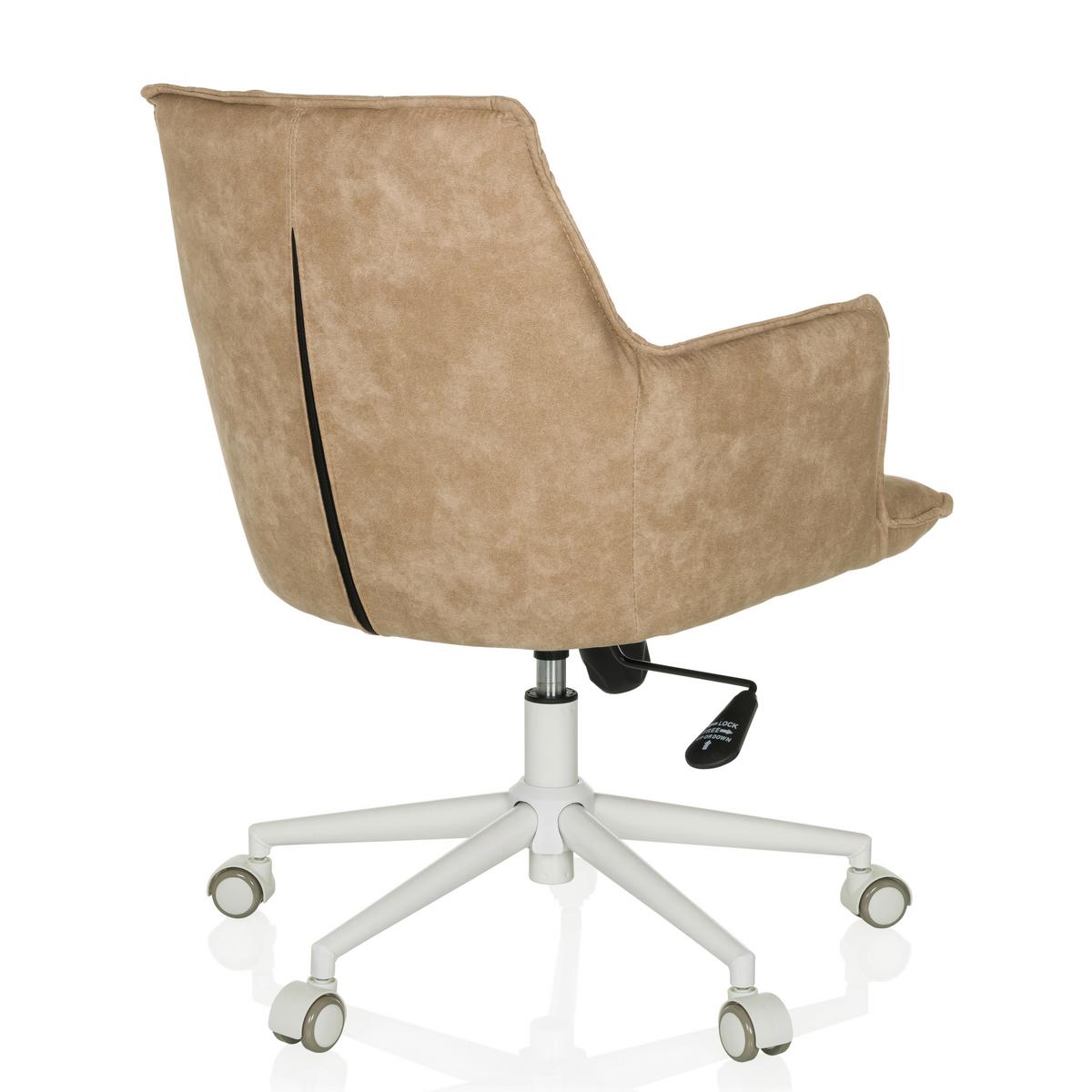 Drehstuhl Beige B: 54 cm - Beige/Weiß, MODERN, Kunststoff/Textil (54/85/70cm) - MID.YOU