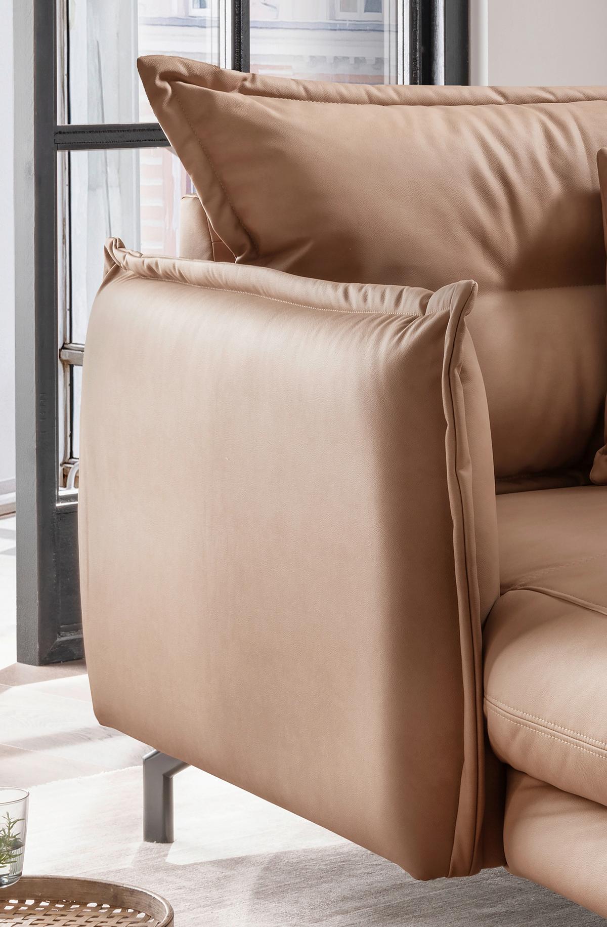 XXL-Sessel Lava Taupe B: 111cm - Taupe/Schwarz, MODERN, Textil (111/101/167cm) - Livetastic