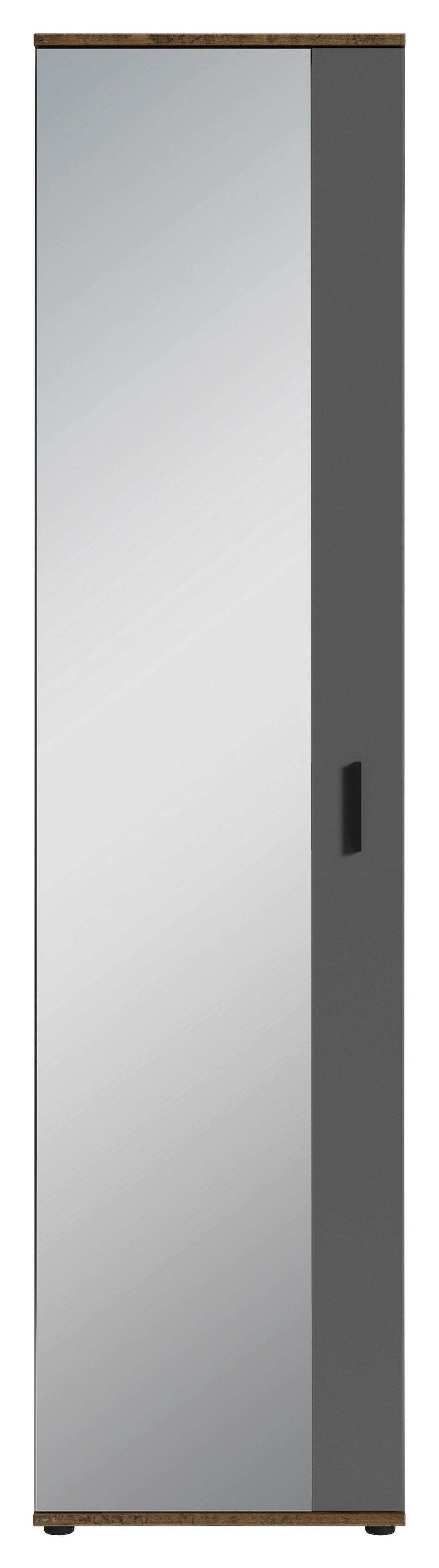 Hochschrank Jakob B: 49 Cm Alteiche Dekor/anthrazit - Alteiche/Anthrazit, MODERN, Holzwerkstoff (49/196/30cm) - MID.YOU