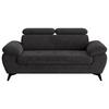 2-Sitzer-Sofa Hudson Schlammfarben B: 194 cm - Dunkelgrau/Schwarz, Textil (194/84/100cm) - MID.YOU