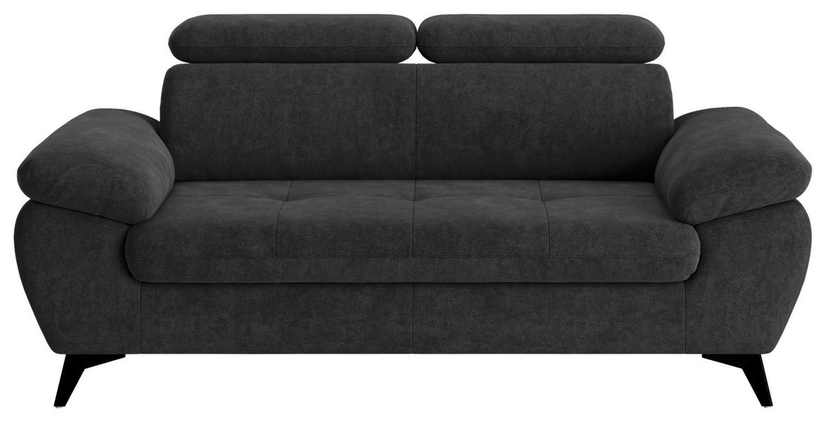 2-Sitzer-Sofa Hudson Schlammfarben B: 194 cm - Dunkelgrau/Schwarz, Textil (194/84/100cm) - MID.YOU