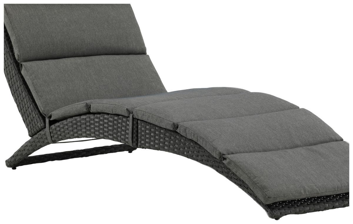 Sonnenliege Archie Kunststoff - Schwarz, KONVENTIONELL, Kunststoff (64/84/158cm) - Gardenson