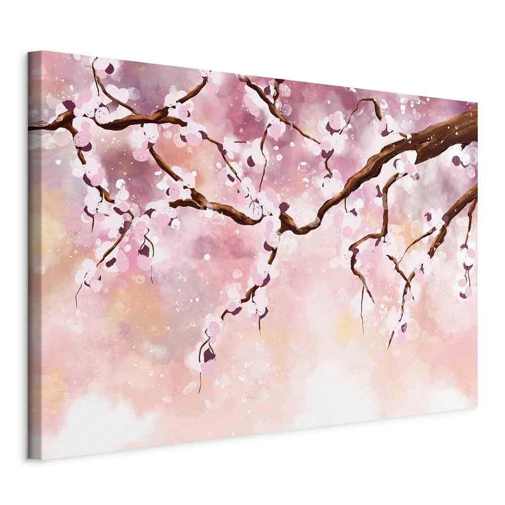 Leinwandbild Cherry Blossoms Rosa B: 60 cm - Rosa, Basics, Holzwerkstoff/Textil (60/40/1,2cm) - artgeist