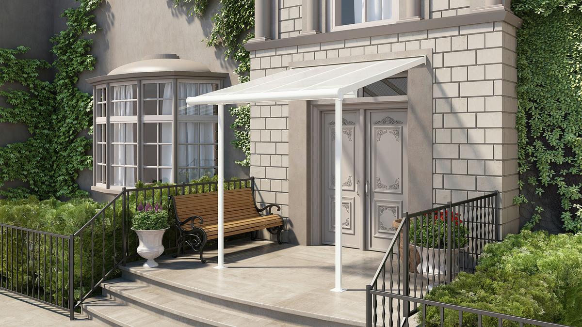 Terrassenüberdachung Palram Sierra 230x230 cm Weiß - Weiß, Basics, Metall (230/257/230cm)