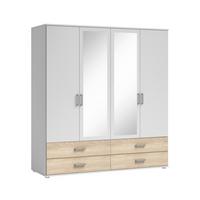 Drehtürenschrank mit Spiegel 180cm Ivar Sonoma Eiche/Weiß - Weiß/Sonoma Eiche, MODERN, Holzwerkstoff (180/190cm) - MID.YOU