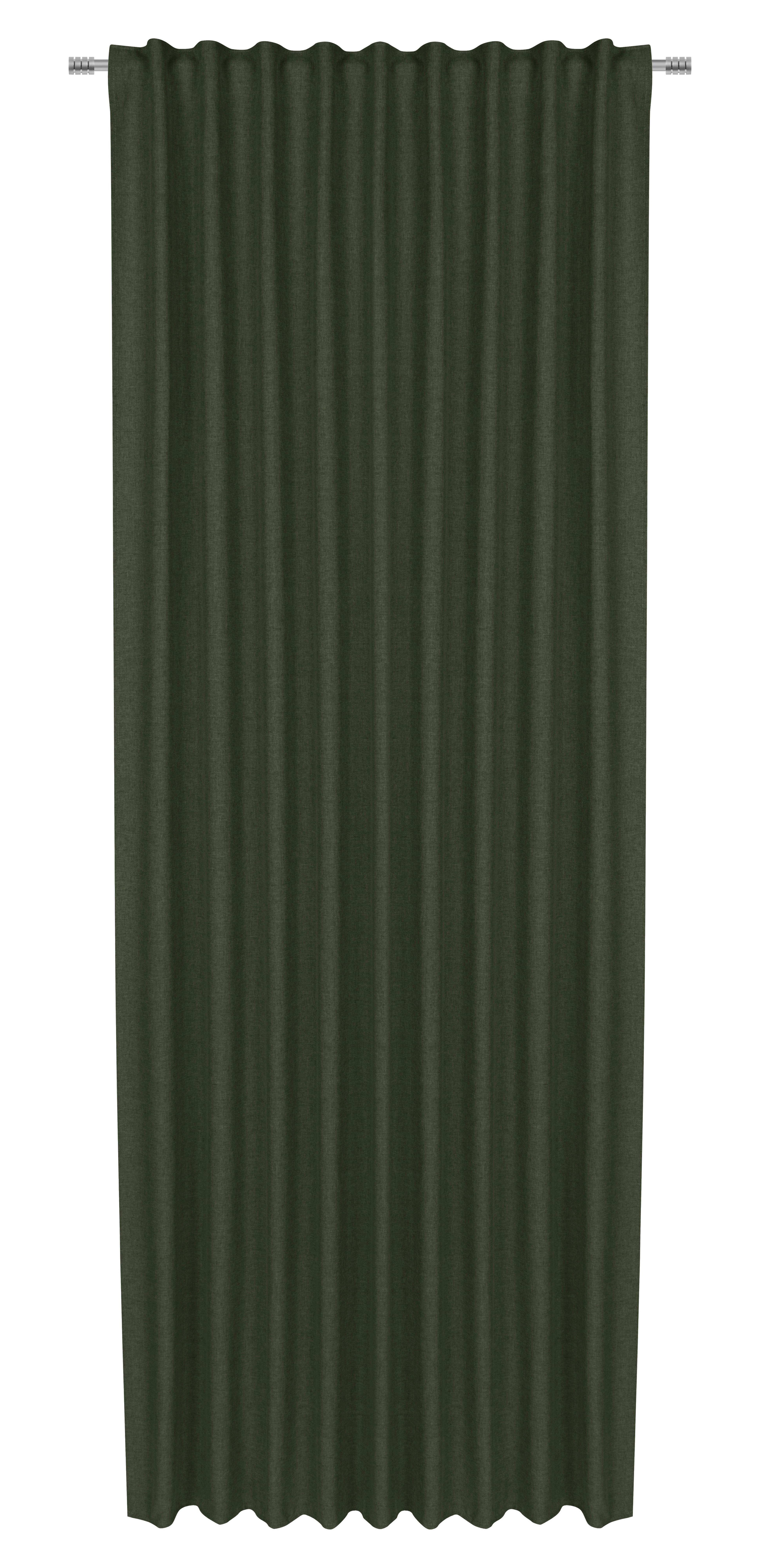 HOTOVÝ ZÁVĚS ULRICH 175CM - tmavě zelená, textil (135/175cm) - Modern Living