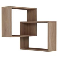 Wandboard Ring Eckregal - Eichefarben, Design, Holzwerkstoff (60/68/20cm) - Livetastic