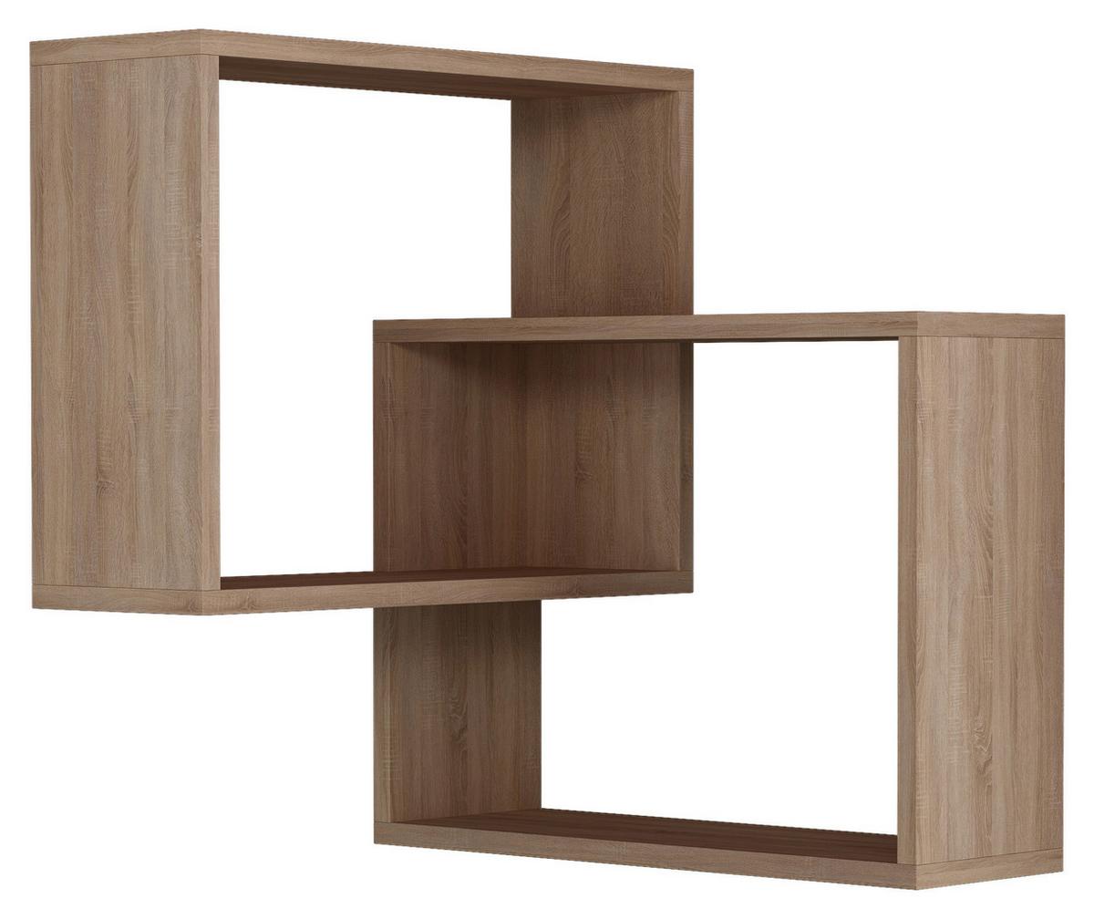 Wandboard Ring Eckregal - Eichefarben, Design, Holzwerkstoff (60/68/20cm) - Livetastic