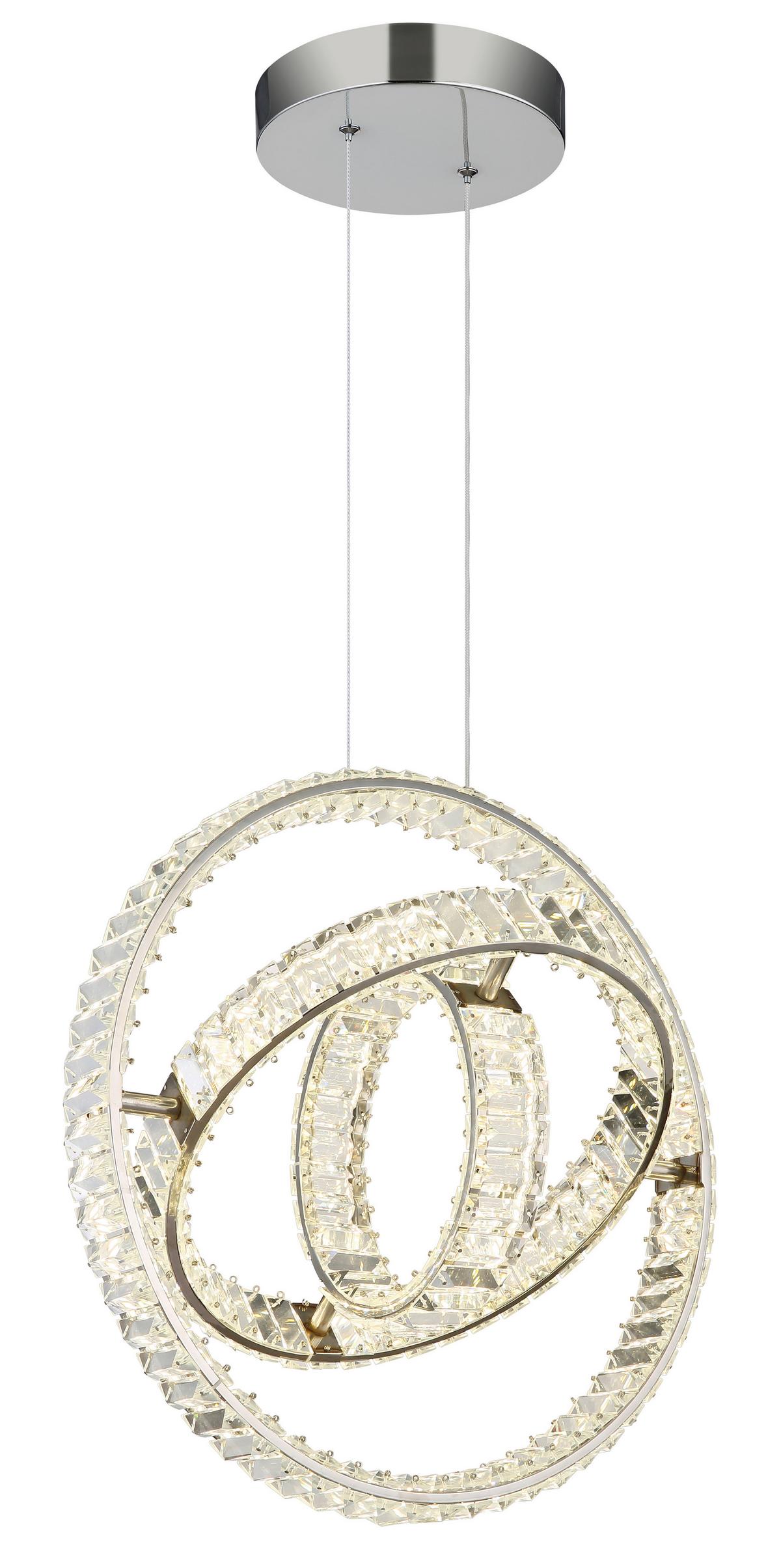Hängeleuchte Neil Kristallglas - Klar/Chromfarben, Design, Glas/Metall (50/40/120cm) - Globo