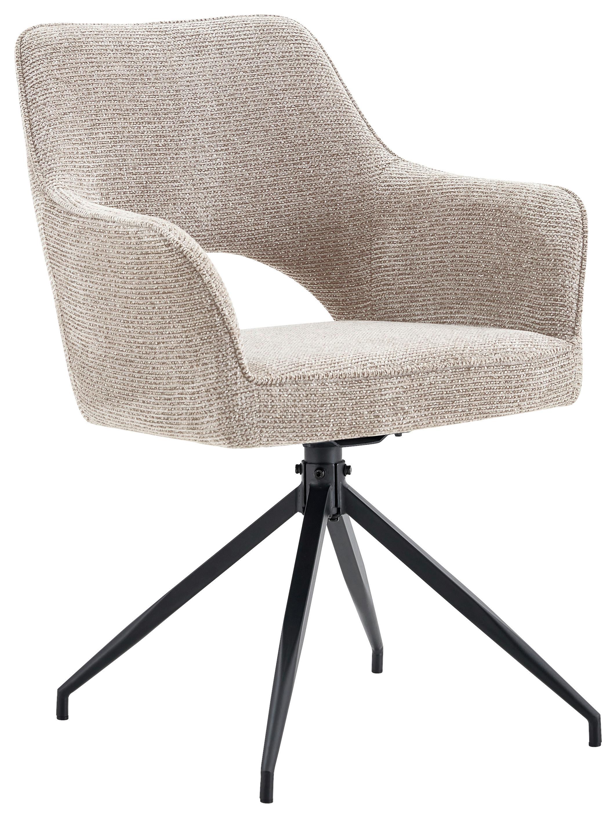 Armlehnstuhl Puro Schwarz/Khaki B: 60 cm - Khaki/Schwarz, MODERN, Textil/Metall (60/89/67cm) - Livetastic