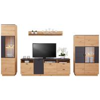 Wohnkombination Modern 4 Tlg. Tonale 7, Eiche Dekor/grau - MODERN (349,5/207,6/40cm)