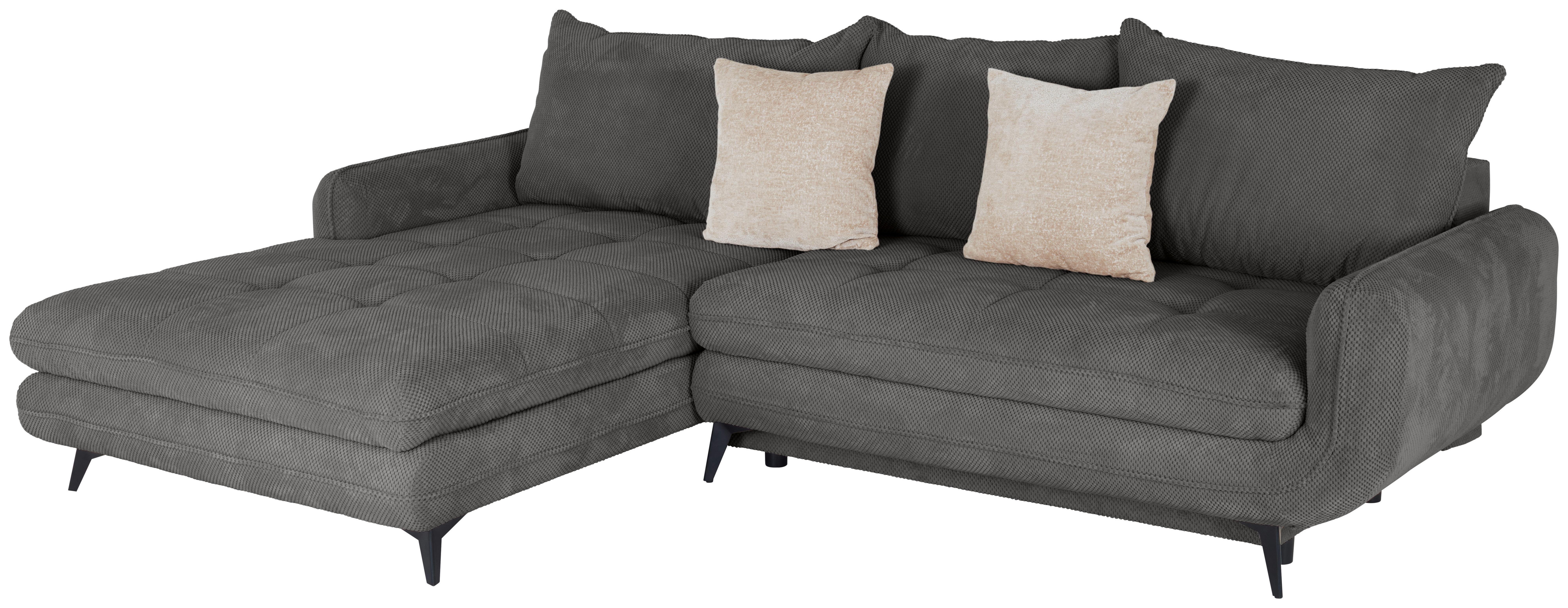 Ecksofa Wave - Schwarz/Grau, MODERN, Textil (189/266cm)