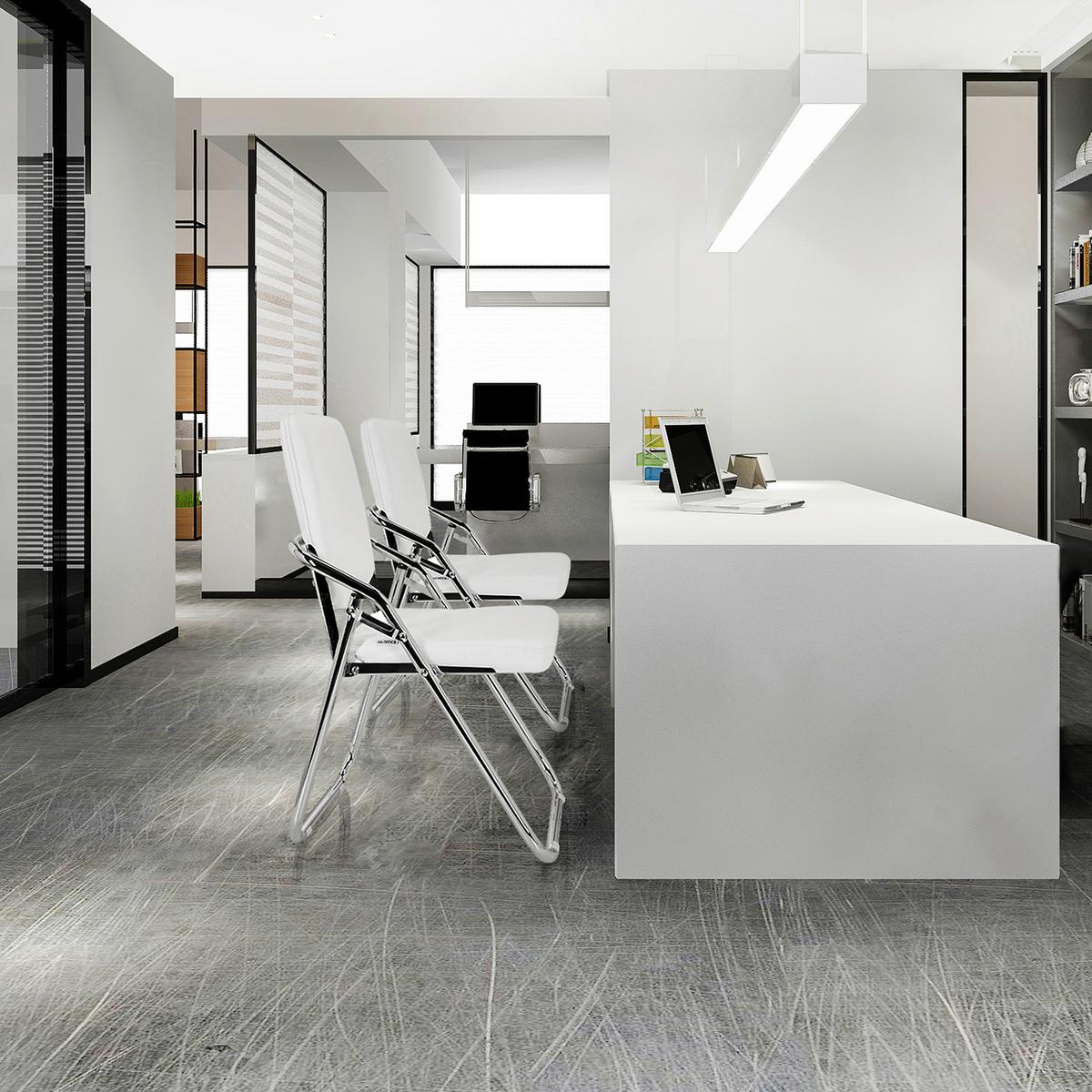 Besucherstuhl Esto Weiß Klappbar - Chromfarben/Weiß, Basics, Textil/Metall (46/90/40cm) - MID.YOU