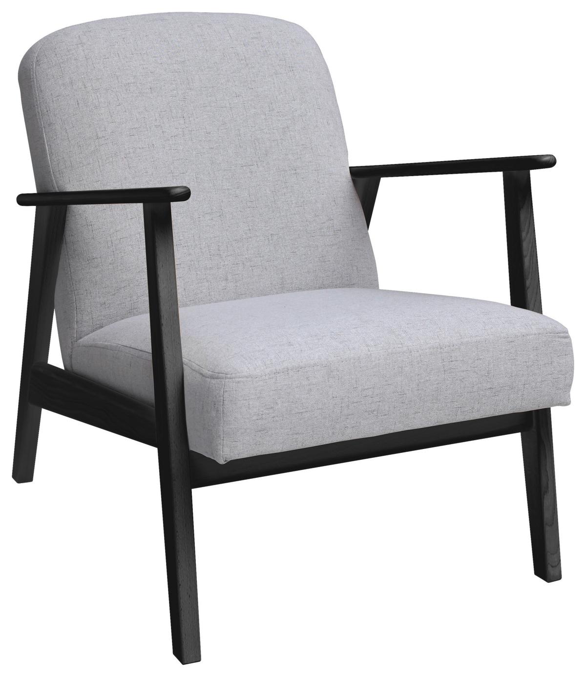 Sessel Retro - Silberfarben/Schwarz, Natur, Holz/Textil (63/78/78cm) - Livetastic