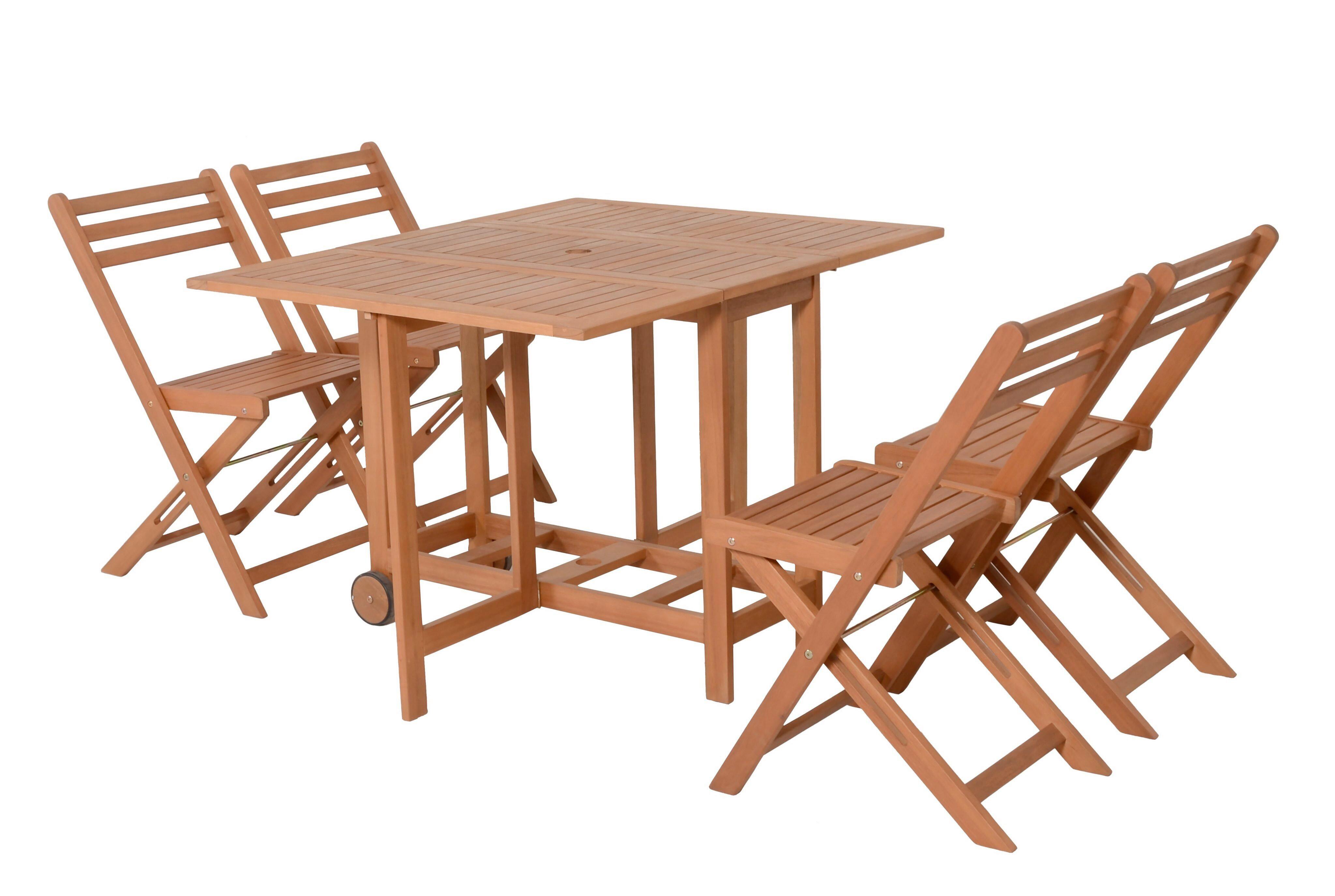 Gartenmöbel Set 7-tlg. Anaheim Eukalyptusholz - Eukalyptusholzfarben/Braun, MODERN, Holz - Gardenson