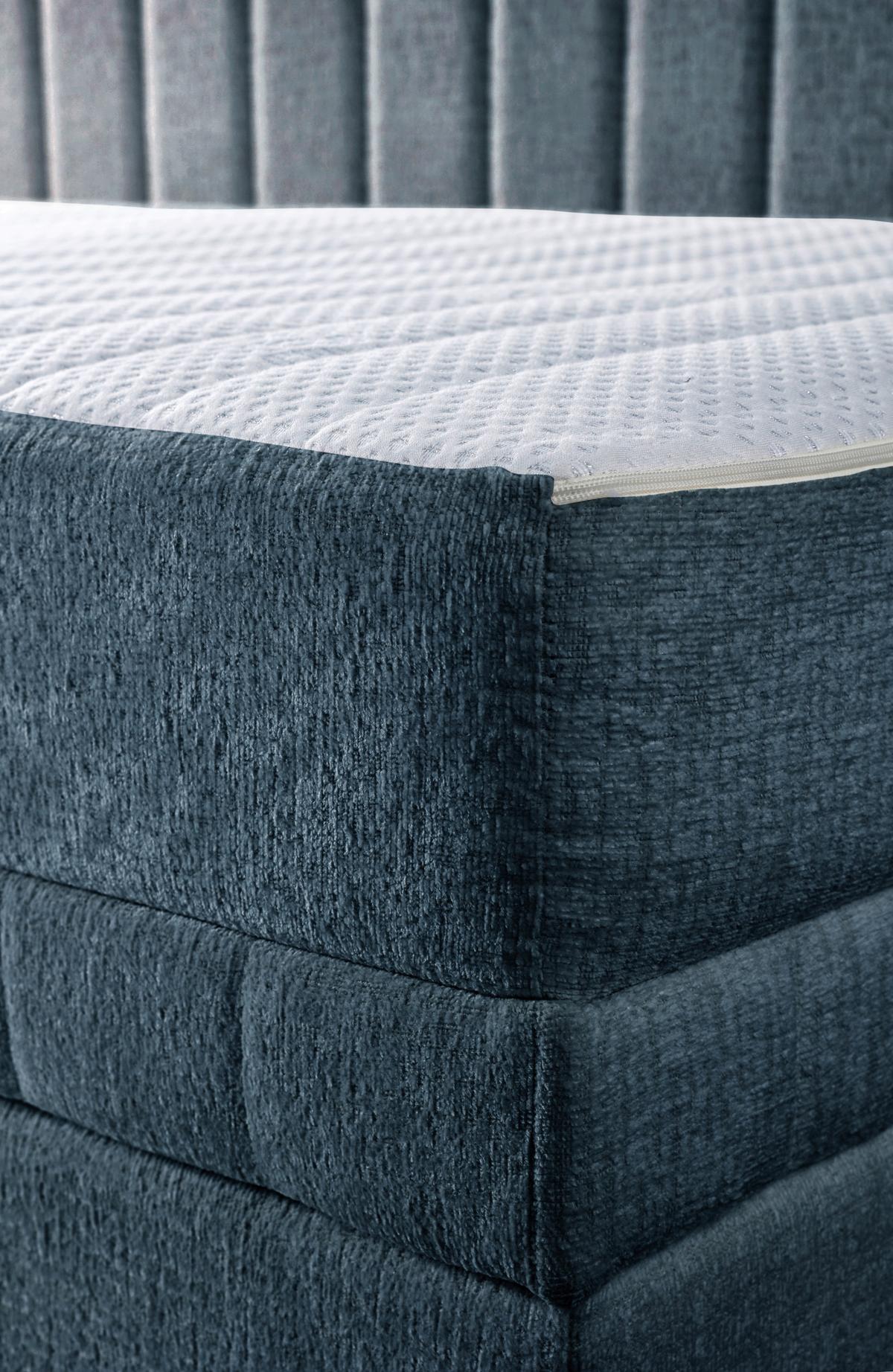 Schlafsofa Roma, Blau B: 212 Cm - Blau/Schwarz, Design, Holz/Holzwerkstoff (212/83/99cm) - MID.YOU