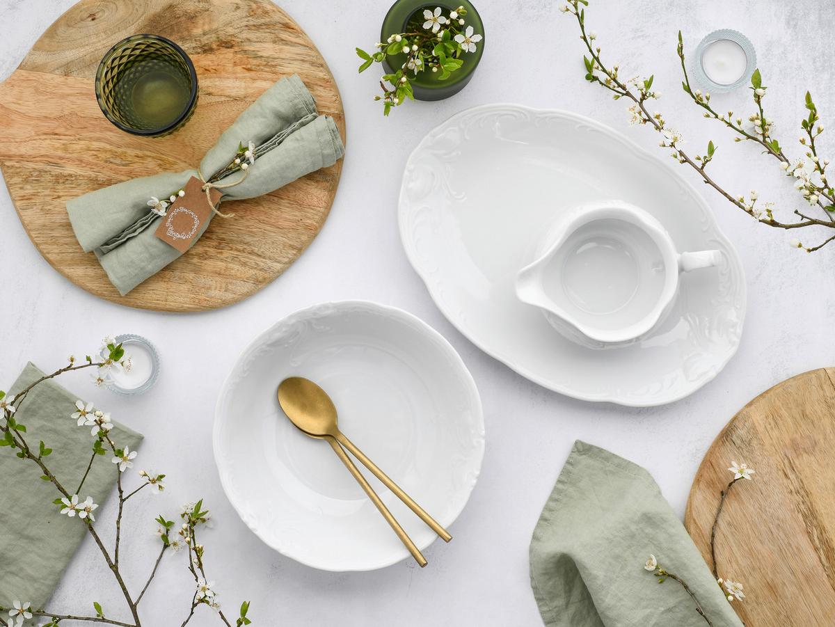 Kombiservice Frederike Weiss Porzellan, 3-teilig - Weiß, Basics, Keramik - Creatable