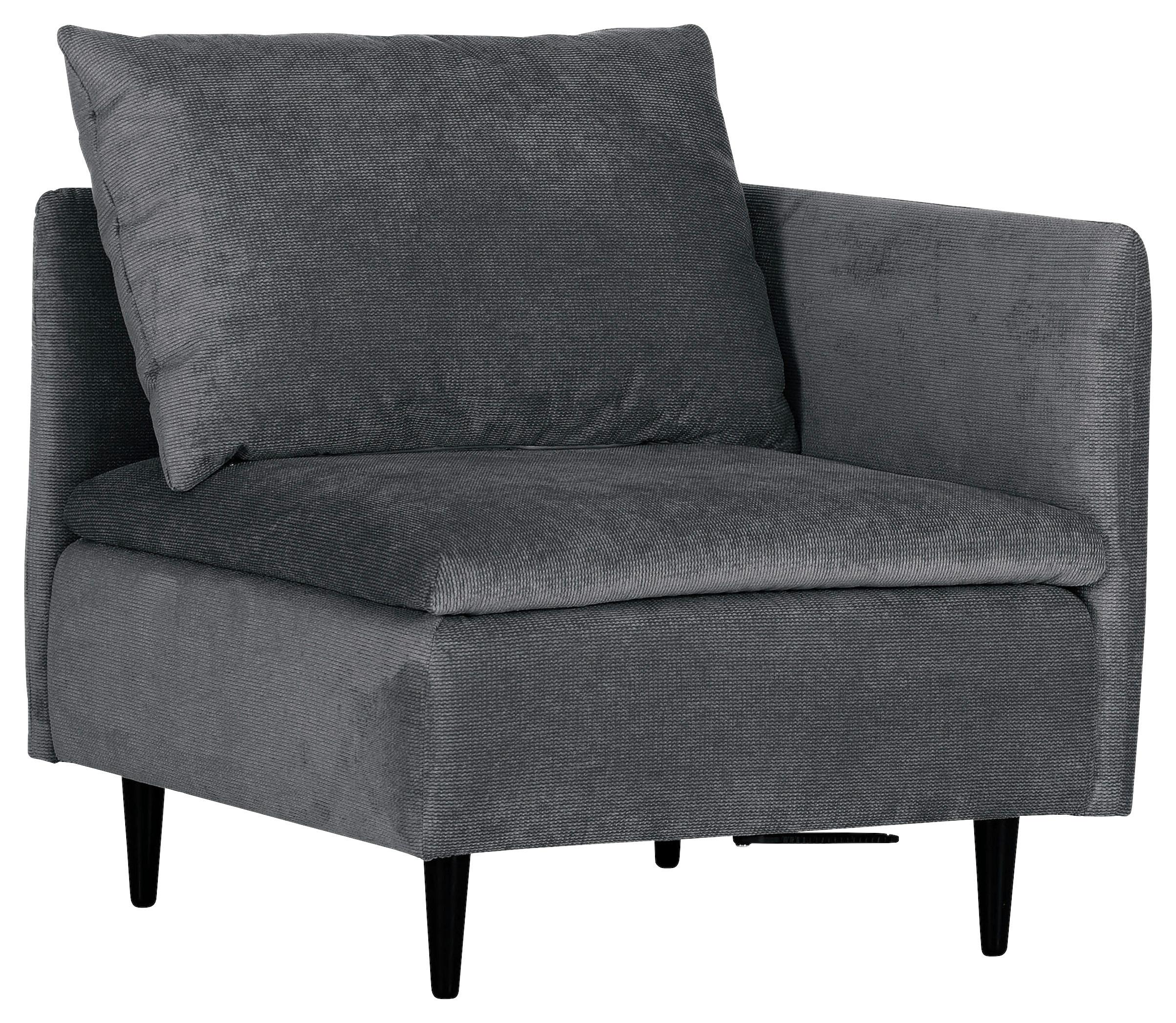 SOFAELEMENT Fynn, Anthrazit B: 83 cm - Anthrazit/Schwarz, KONVENTIONELL, Textil (83/72/83cm) - MID.YOU