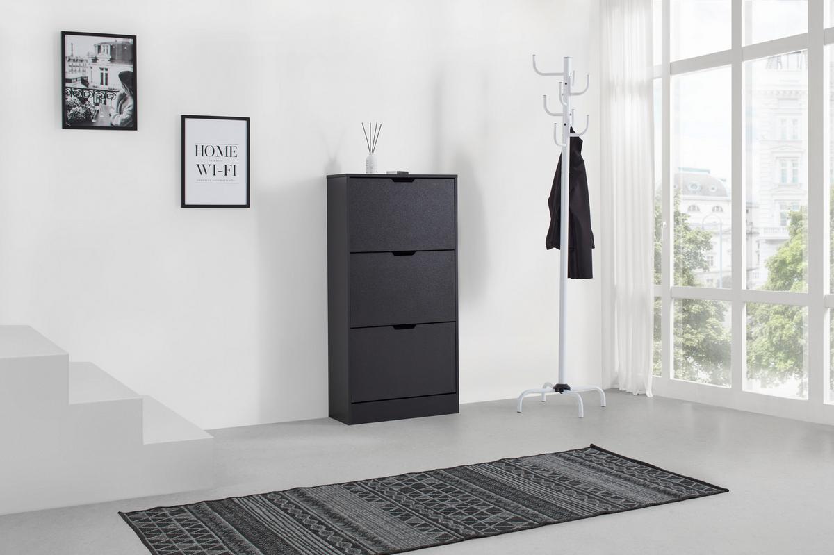 VÝKLOPNÁ SKRINKA NA TOPÁNKY RUDI -EXKLUSIV- - čierna, Konventionell, kompozitné drevo (60/118/24cm) - Mömax