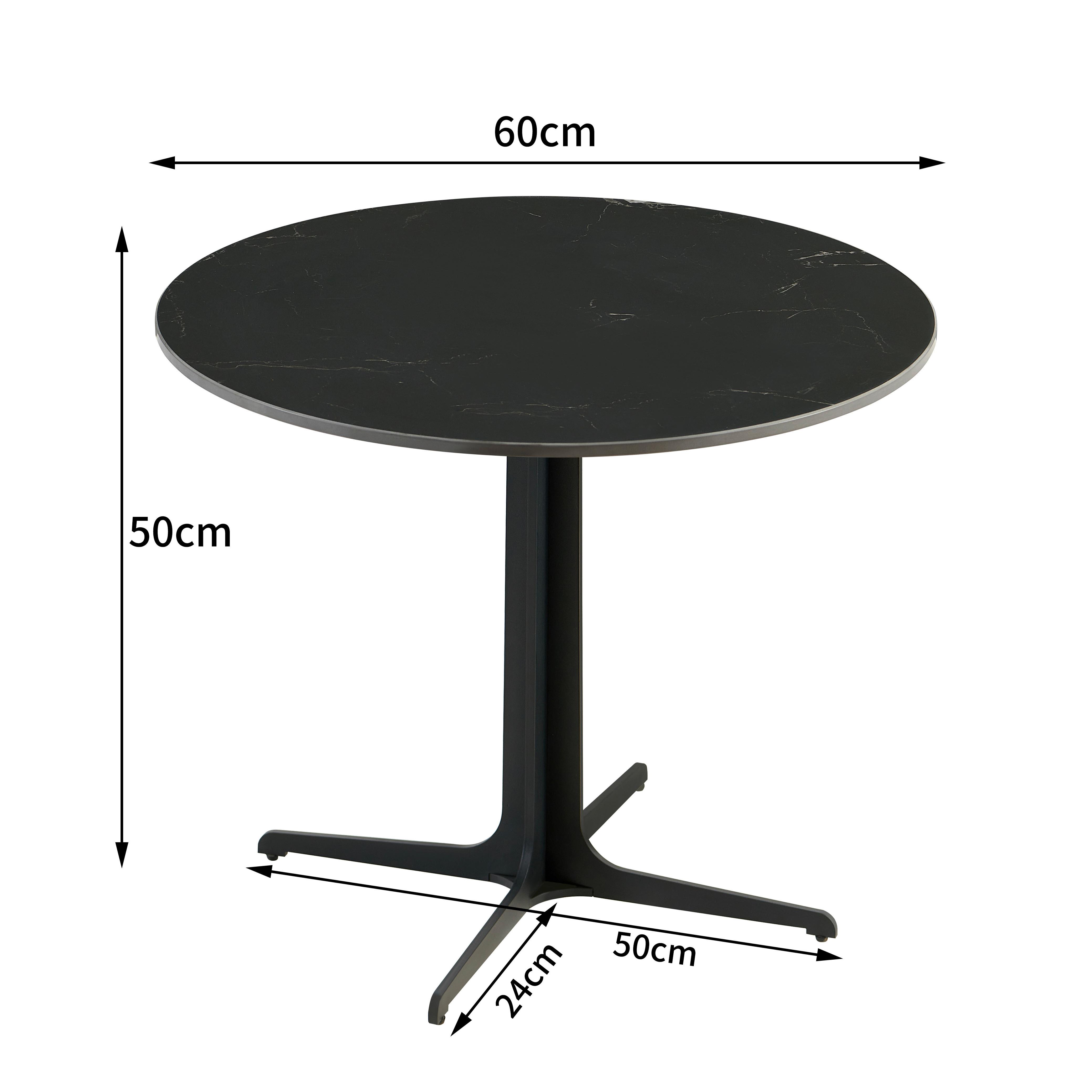 Couchtisch Black Pearl 2 - Schwarz, MODERN, Keramik/Metall (60/50/60cm)