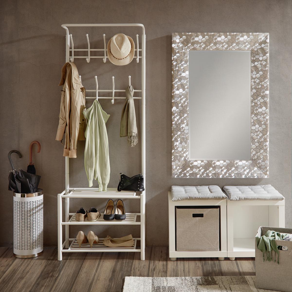VEŠIAK NA KABÁTY AMELIA - biela, Modern, kov (67/185/32cm) - Mömax