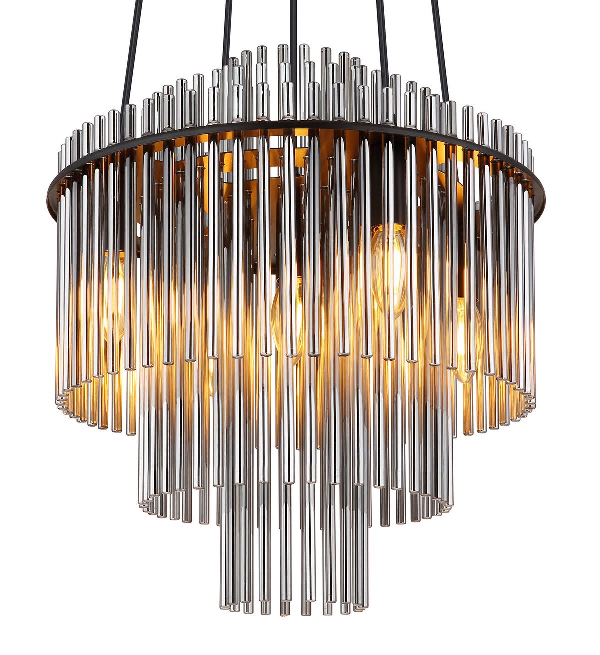 HÄNGELEUCHTE 15698H2 GORLEY - Schwarz/Grau, Basics, Glas/Kunststoff (40/120cm) - Globo