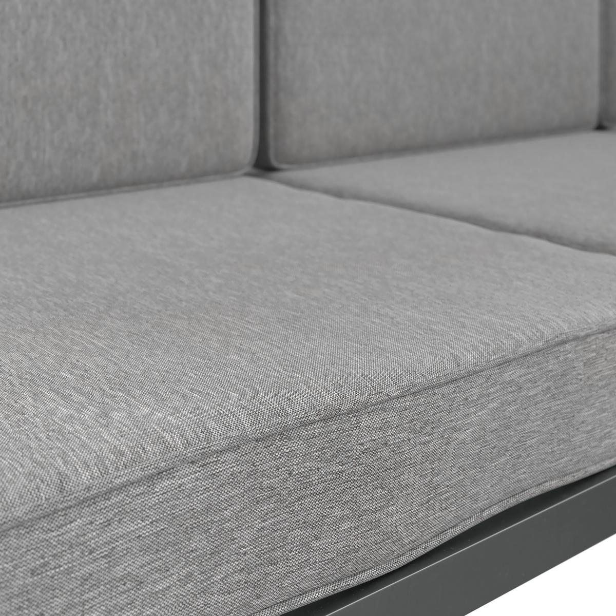 Lounge Garnitúra 5 Részes - natúr/szürke, Modern, textil/fa (190/190cm) - Beldano