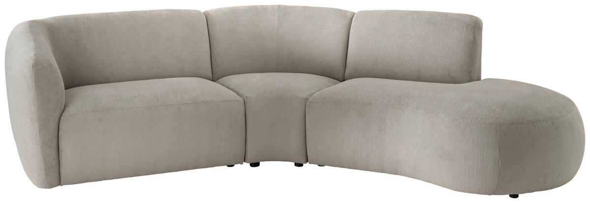 Ecksofa Jesi, Taupe S: 276x182 Cm - Taupe/Schwarz, MODERN, Textil (276/182cm) - Livetastic
