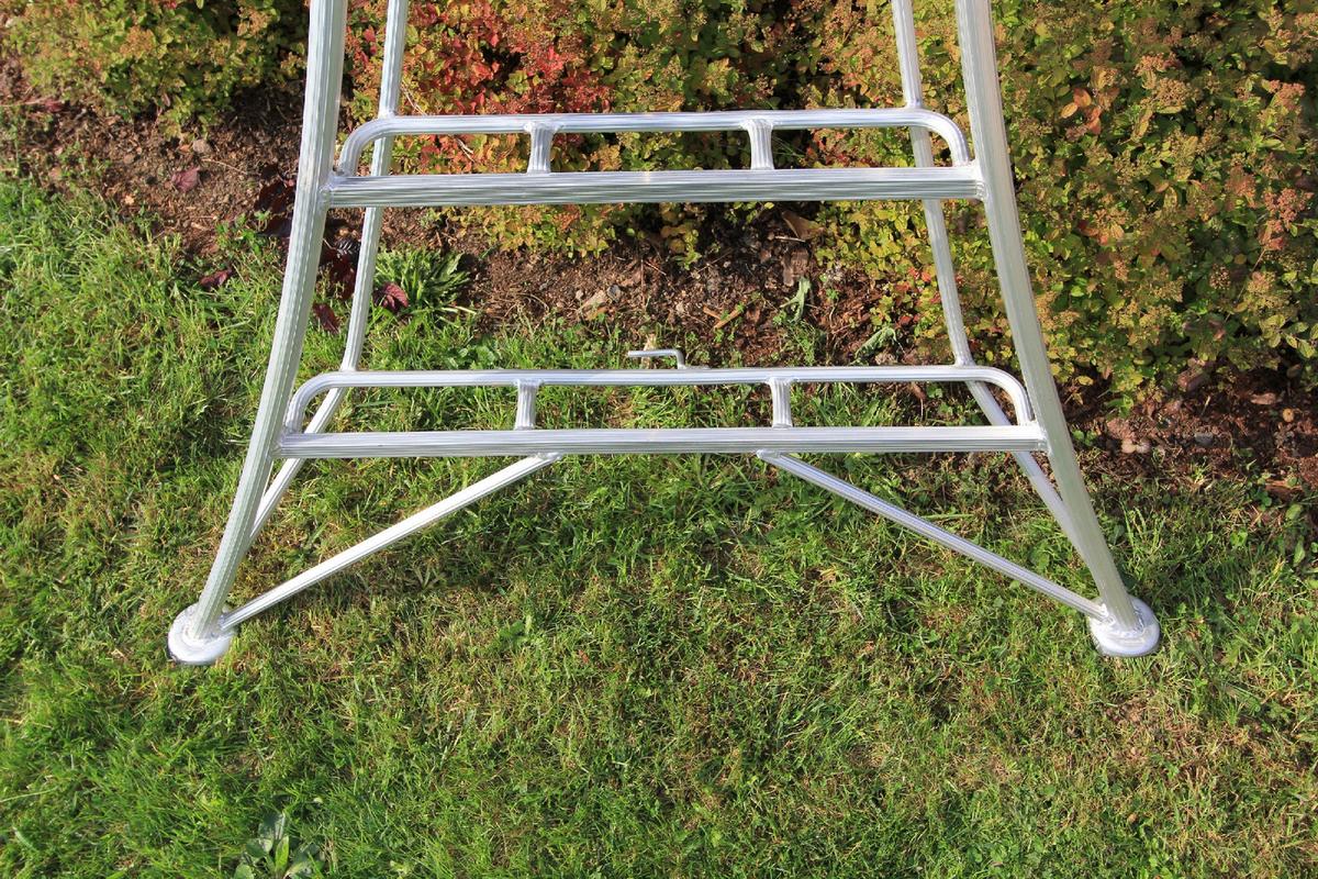 Leiter 3-Holm-Gartenleiter 180cm - Silberfarben, Basics, Metall (125/180/20cm)