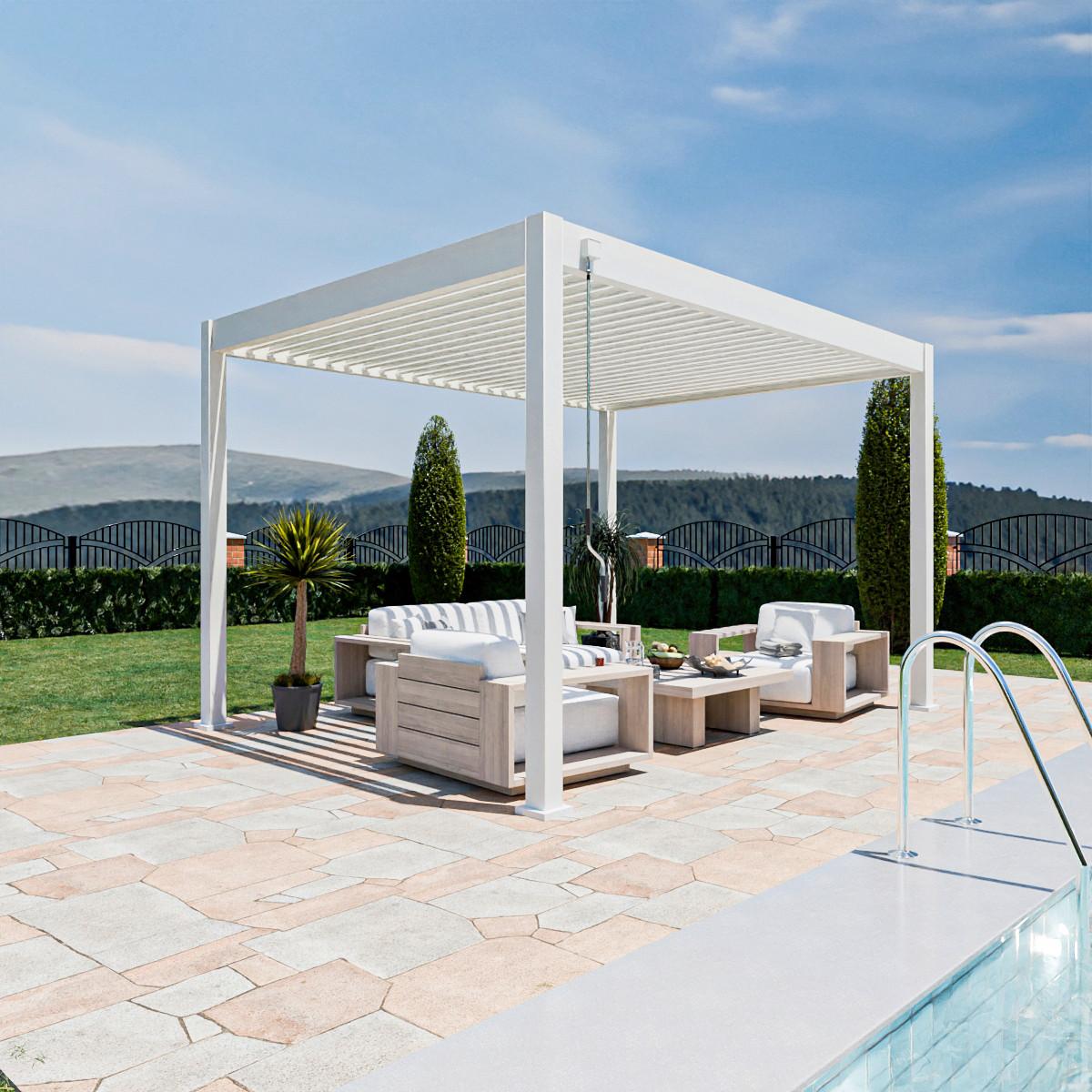 Pergola 300x400 cm Wetterbeständig, Weiß - Weiß Hochglanz, Basics, Metall (300/255/400cm)