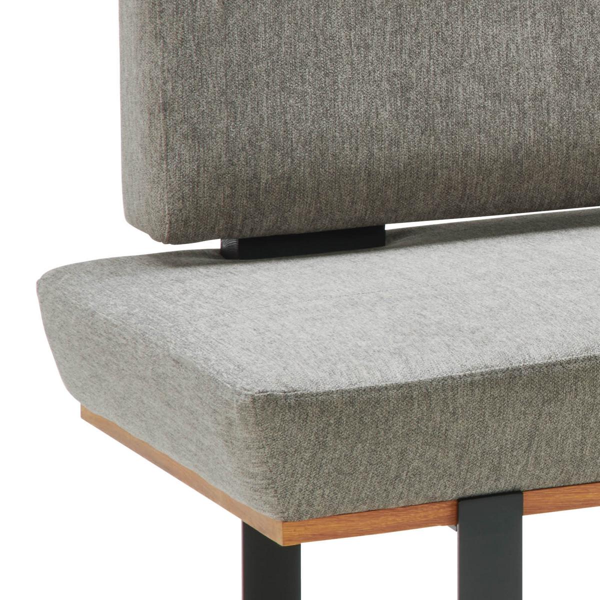 Sitzbank Mit Lehne Gepolstert Grau/schwarz Tristan B: 130 Cm - Schwarz/Grau, MODERN, Holz/Textil (130/48/90cm) - James Wood