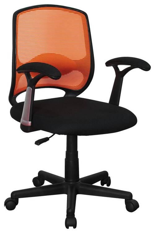 Kancelárska stolička PALERMO - oranžová/čierna, Modern, textil/plast (60/94/59cm)