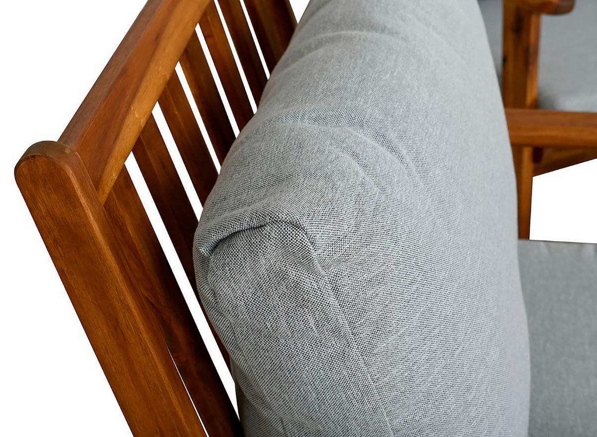 Loungegarnitur La Palma - Hellgrau/Akaziefarben, MODERN, Holz/Textil - MID.YOU