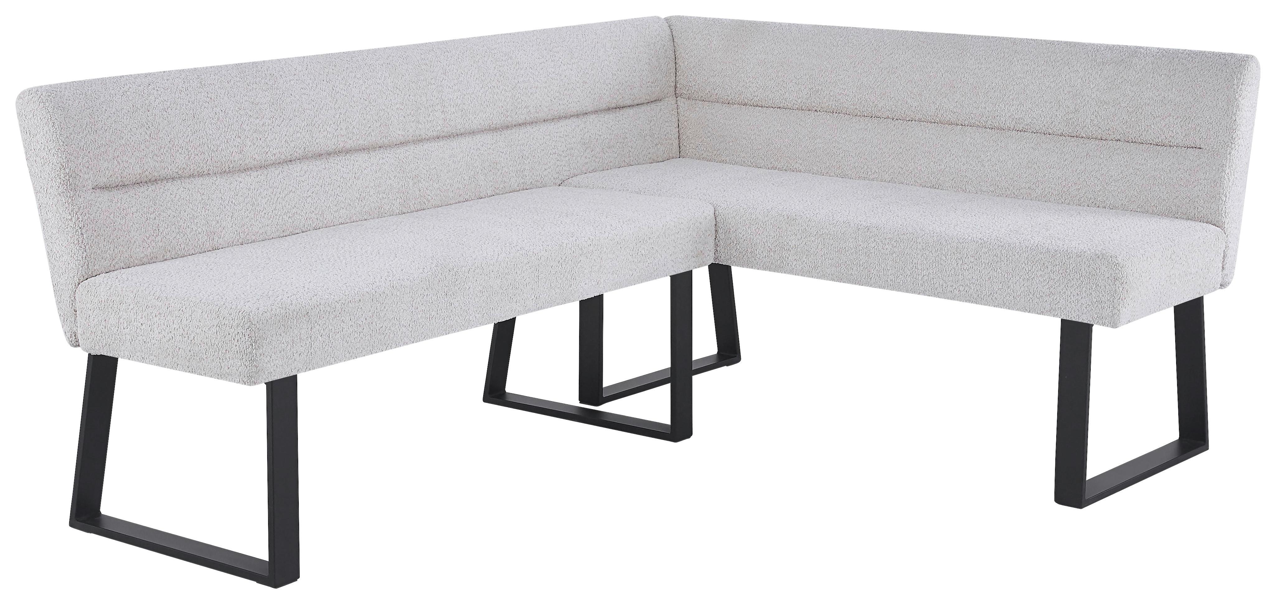 Eckbank Kea Beige, S: 190x150 Cm - Beige/Schwarz, KONVENTIONELL, Textil/Metall (190/150cm) - MID.YOU