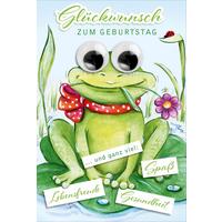 Billett Geburtstag Frosch - Multicolor, Basics, Papier/Kunststoff (12/18/2cm)