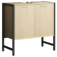 WASCHBECKENUNTERSCHRANK EDINO - Honigeiche/Schwarz, MODERN, Holzwerkstoff/Metall (60/60/30cm) - MID.YOU