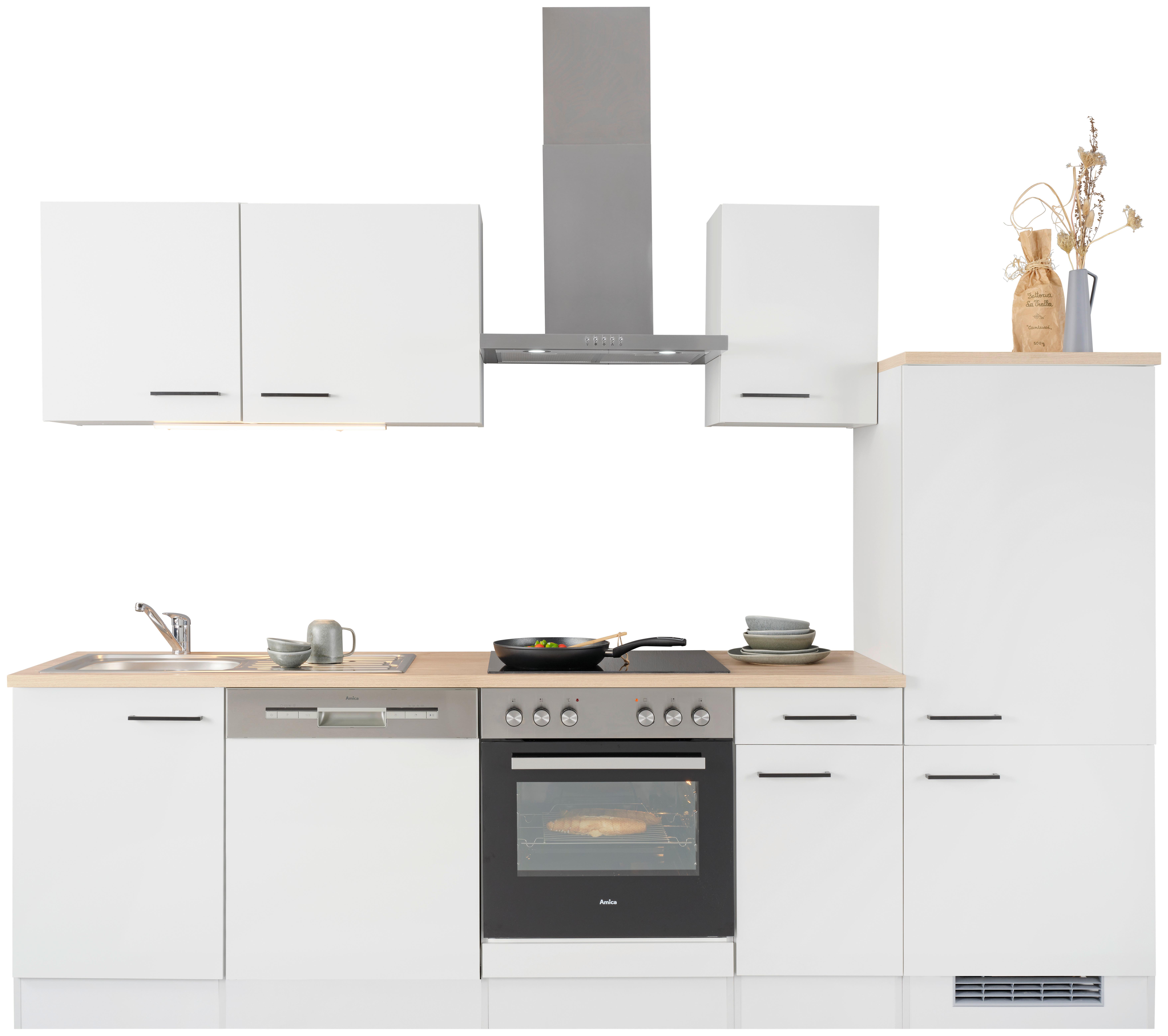 Kuchynský blok LEVI bez spotrebičov, šírka 270 cm - čierna/sivá, Modern, kompozitné drevo (270cm) - FlexWell