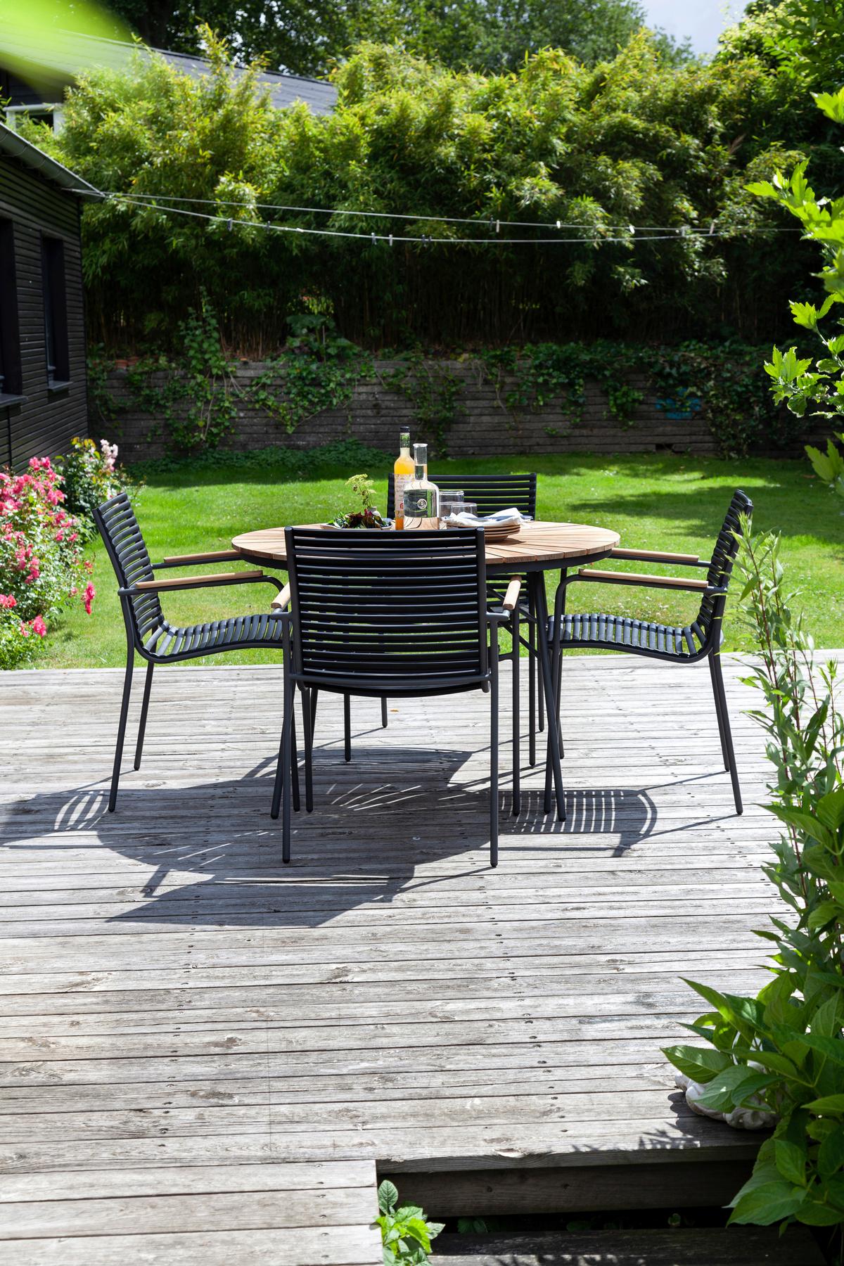 Gartensessel Stapelbar Mood Classic Kunststoff - Anthrazit/Schwarz, KONVENTIONELL, Holz/Kunststoff (60/84/56cm) - Gardenson