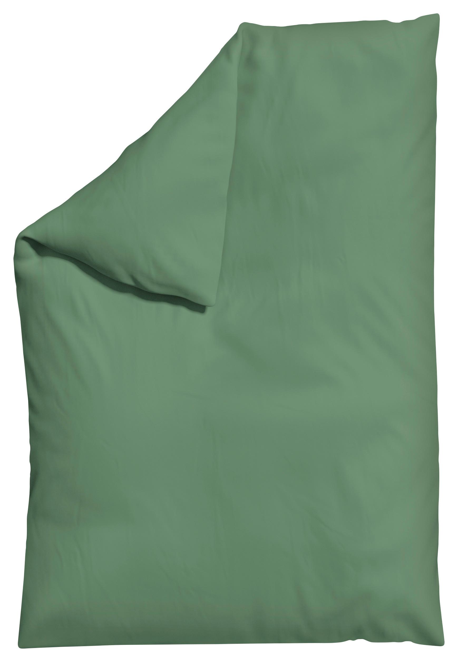 Bettdeckenbezug Knitted Jersey 135-140x200cm Grün - Grün, Basics, Textil (135-140/200cm) - Schlafgut