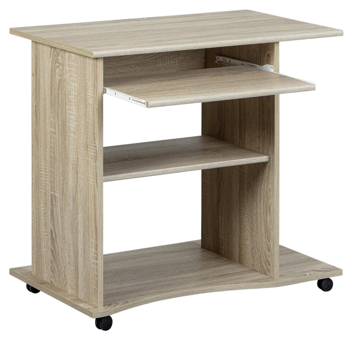 Computertisch mit Auszug B 80 cm H 75 cm Durini, Eiche Dekor - Sonoma Eiche, KONVENTIONELL, Holzwerkstoff/Kunststoff (80/50/75cm) - MID.YOU