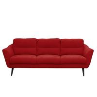 3-Sitzer-Sofa Tromso Rot B: 209 cm - Rot/Schwarz, Design, Textil (209/87/88cm) - Livetastic